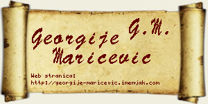 Georgije Marićević vizit kartica